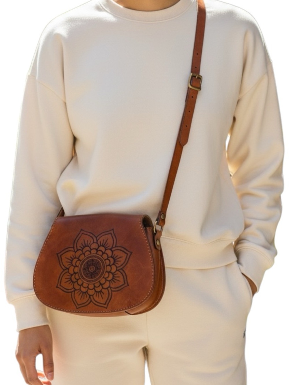 Genuine Leather Women's Handbag Women Bags Cowhide Shoulder Crossbody Brown New